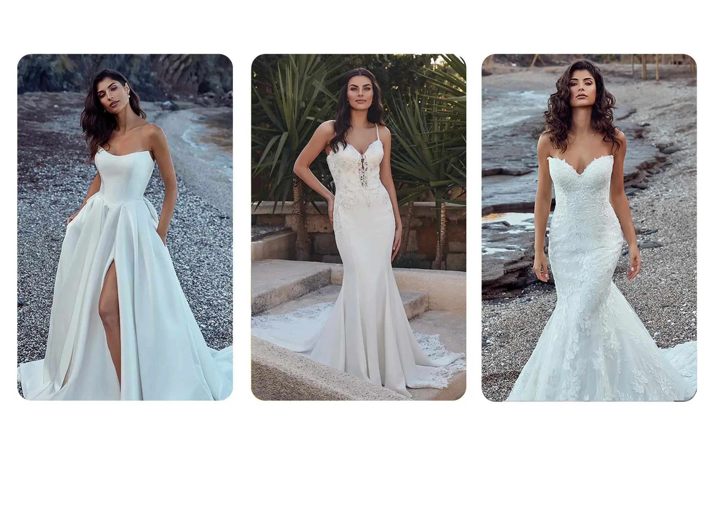 models wearing eddy k wedding gowns photo collage