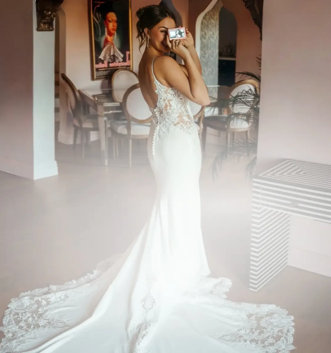 Model wearing Stella York bridal gown, mobile banner