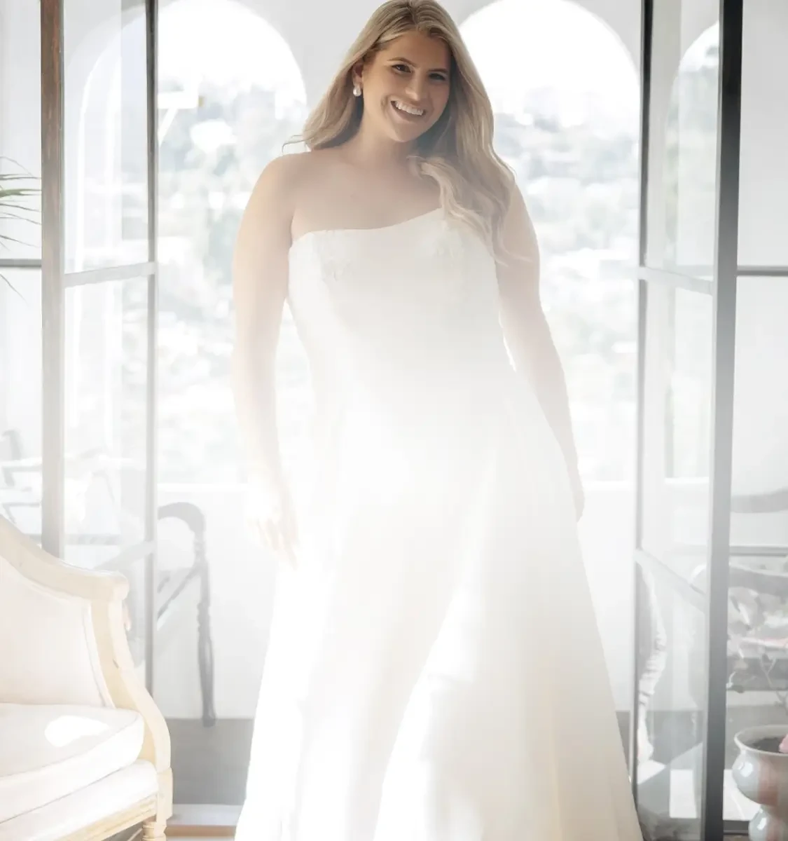 models wearing plus size wedding dresses, mobile banner